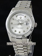 Replica Rolex Day Date II 41MM Silver Dial Mens Watch
